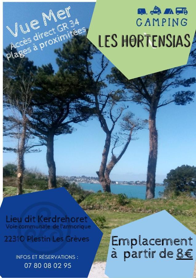Les Hortensias Grande Tente Familiale Deux Chambres Et Sejour Vue Mer Sur Camping Nature Plestin-les-Grèves Εξωτερικό φωτογραφία