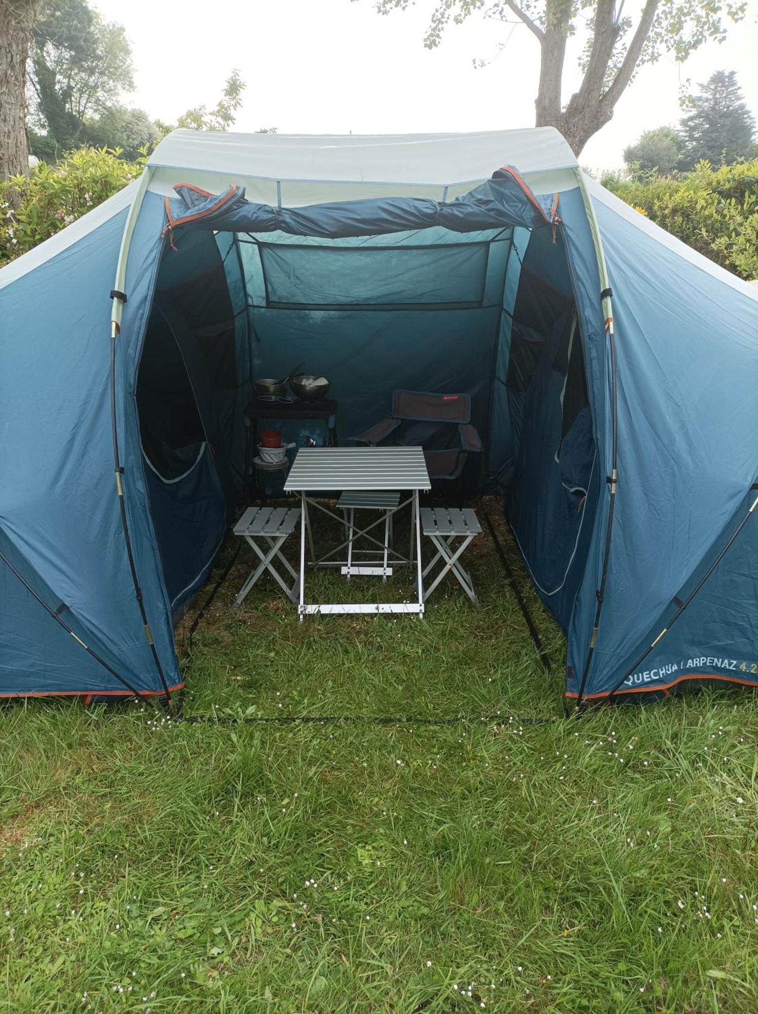 Les Hortensias Grande Tente Familiale Deux Chambres Et Sejour Vue Mer Sur Camping Nature Plestin-les-Grèves Δωμάτιο φωτογραφία